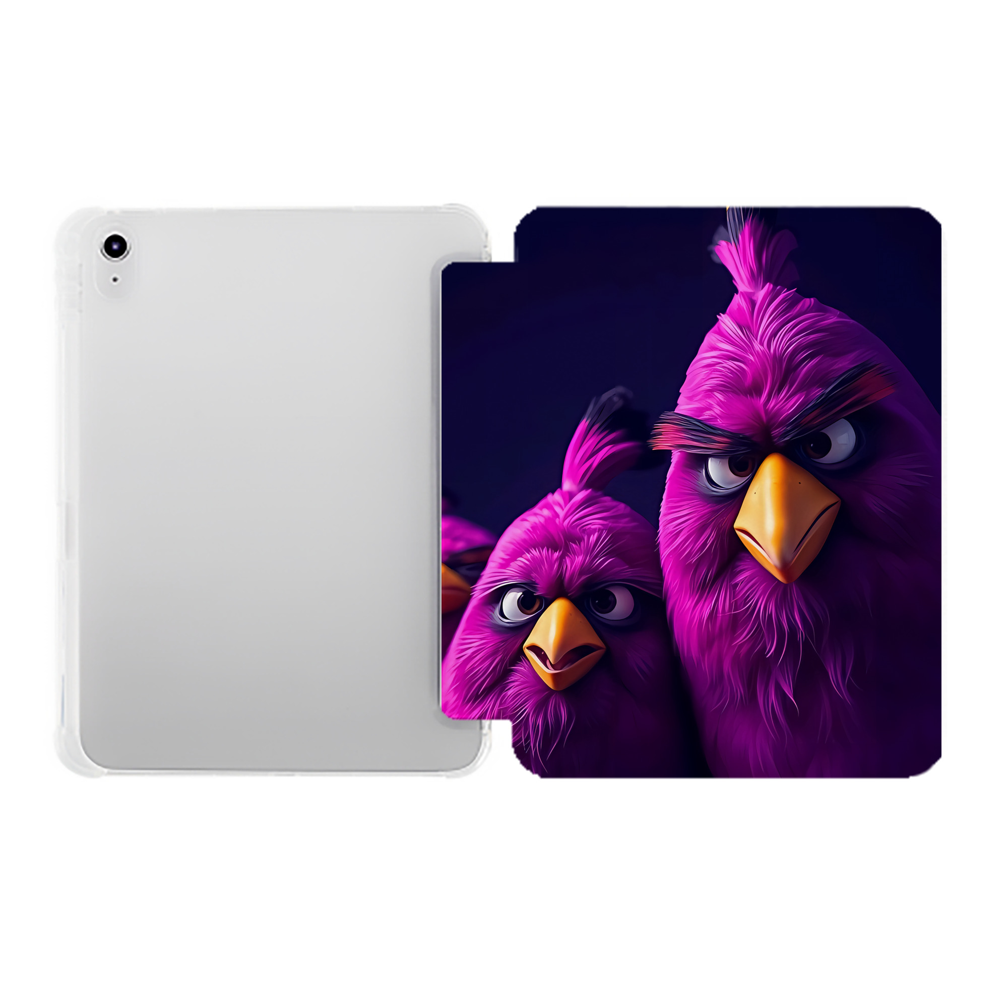 （画像用） Angry Birds アングリーバード IPad ケース ペン収納付き 三つ折りスタンド PUレザー×シリコン 対応機種9.5/10.5/10.9インチ